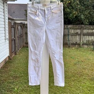 FREE PEOPLE White Distressed Skinny Jeans